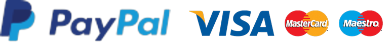 Payment methods: Visa, Mastercard, Maestro, PayPal
