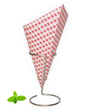 Paper Chip Cone Red White Checkered