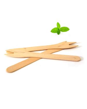 Disposable wooden chip fork Long