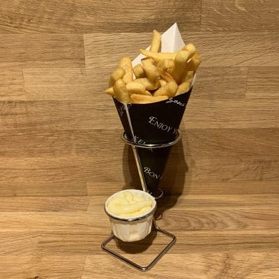 Paper Cone holder for chips with sauce cup holder