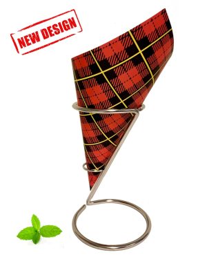 Red Tartan Print Paper Chip Cone