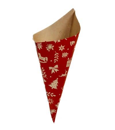 Paper Chip Cone Christmas, red