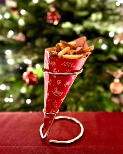 Chip Cone Christmas, cone for fish and chips made of greaseproof paper