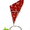 Paper chip cones decorated with a red Christmas motif, featuring festive patterns and designs. Perfect for holding a portion of chips, holiday treats holiday or gifts